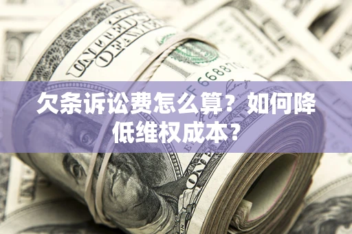 济南欠条诉讼费怎么算？如何降低维权成本？
